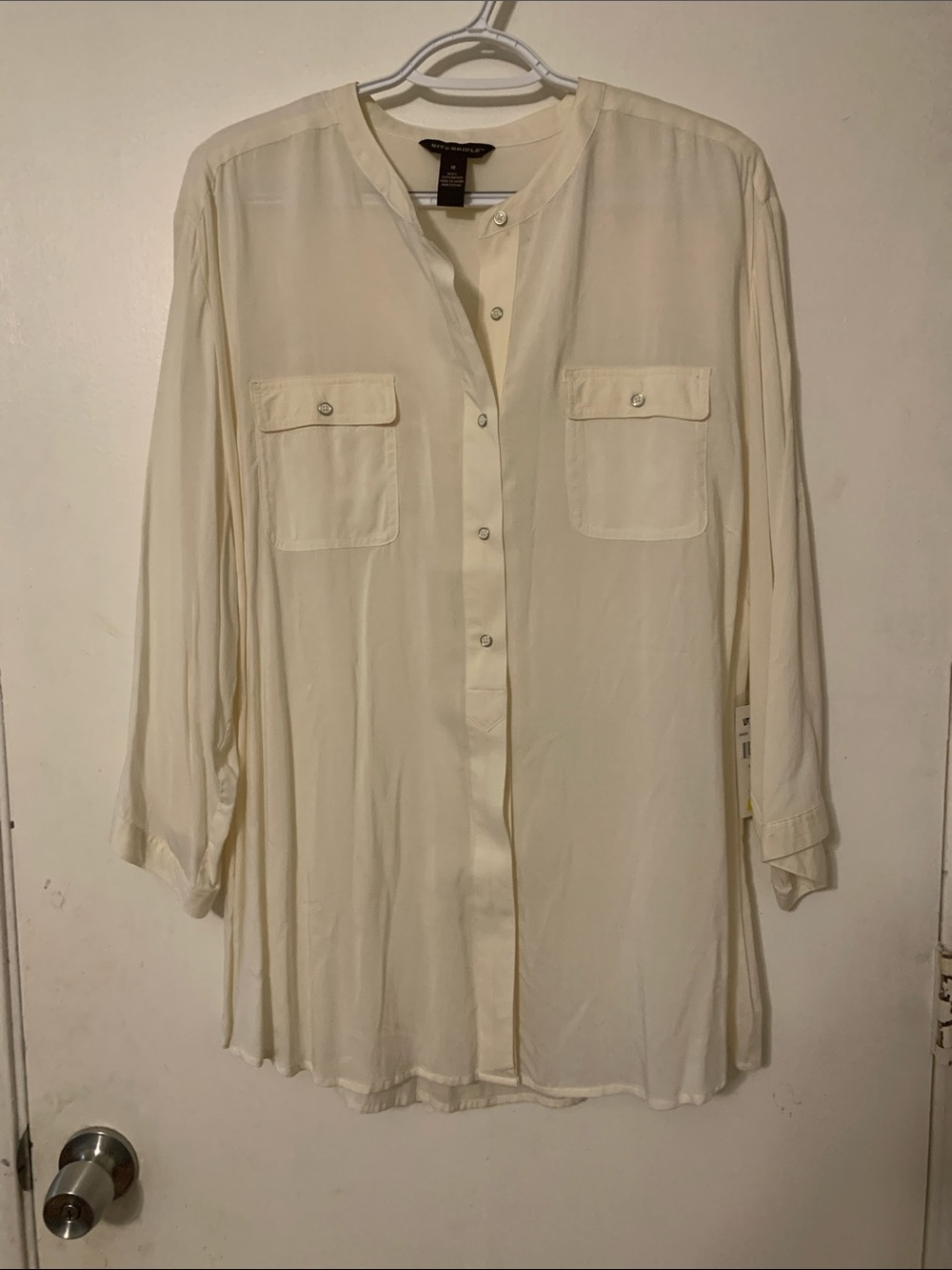 Bit & Bridle Cream Button-Front Tunic Shirt
